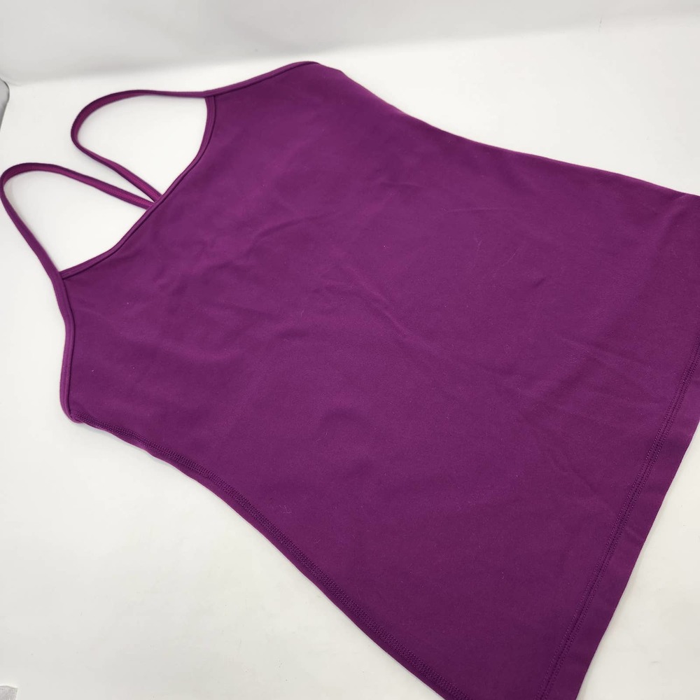 Lululemon Womens Power Pose Tank Top Size 8 Purple Built In Bra Y Back Stretch